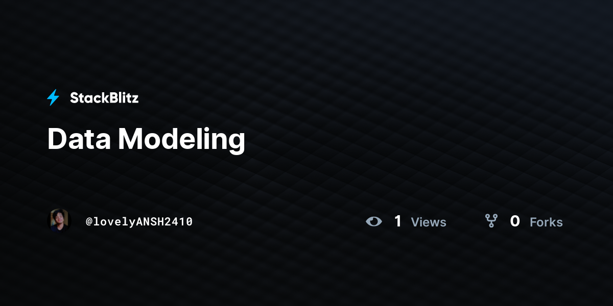 Data Modeling - StackBlitz