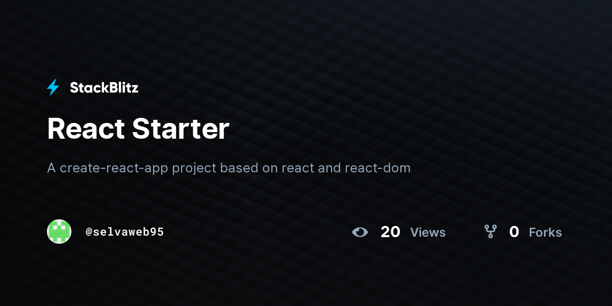 React Starter - StackBlitz