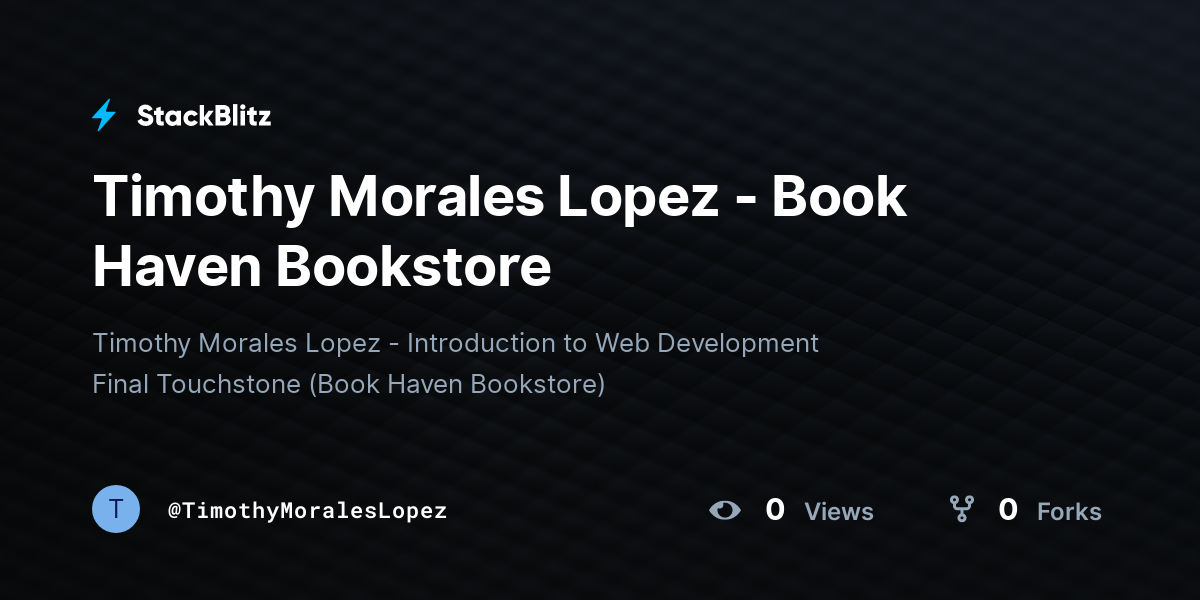 Timothy Morales Lopez - Book Haven Bookstore - StackBlitz