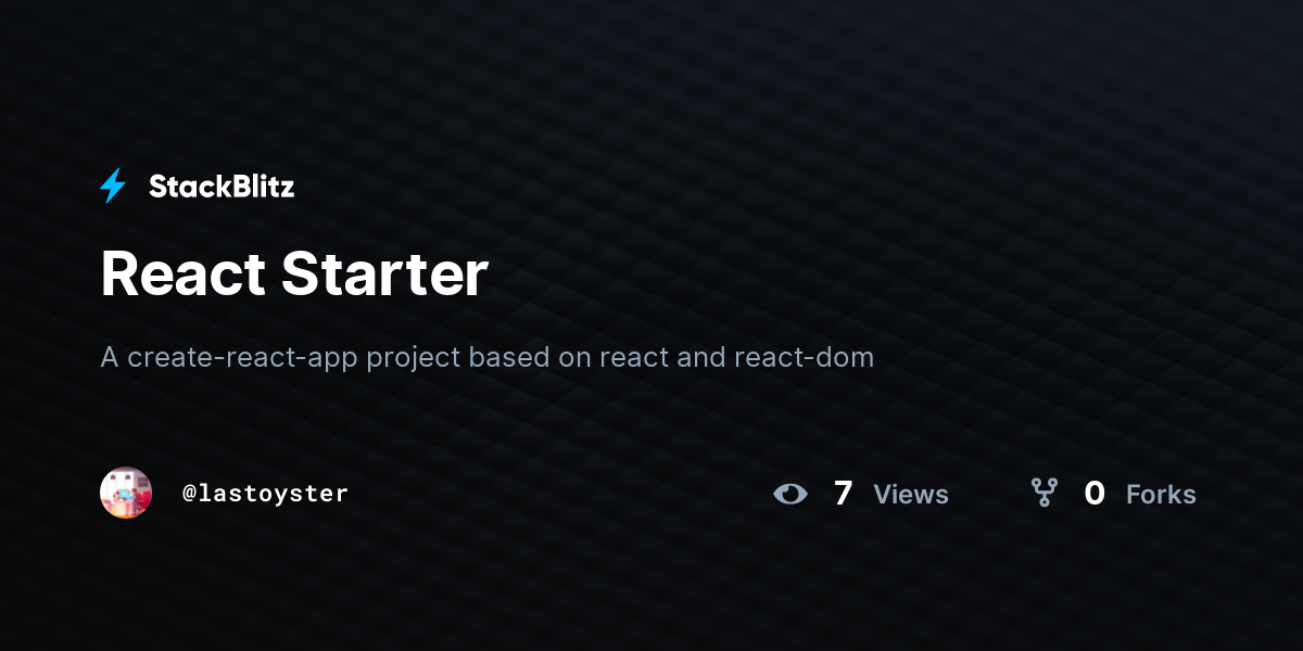 React Starter - StackBlitz