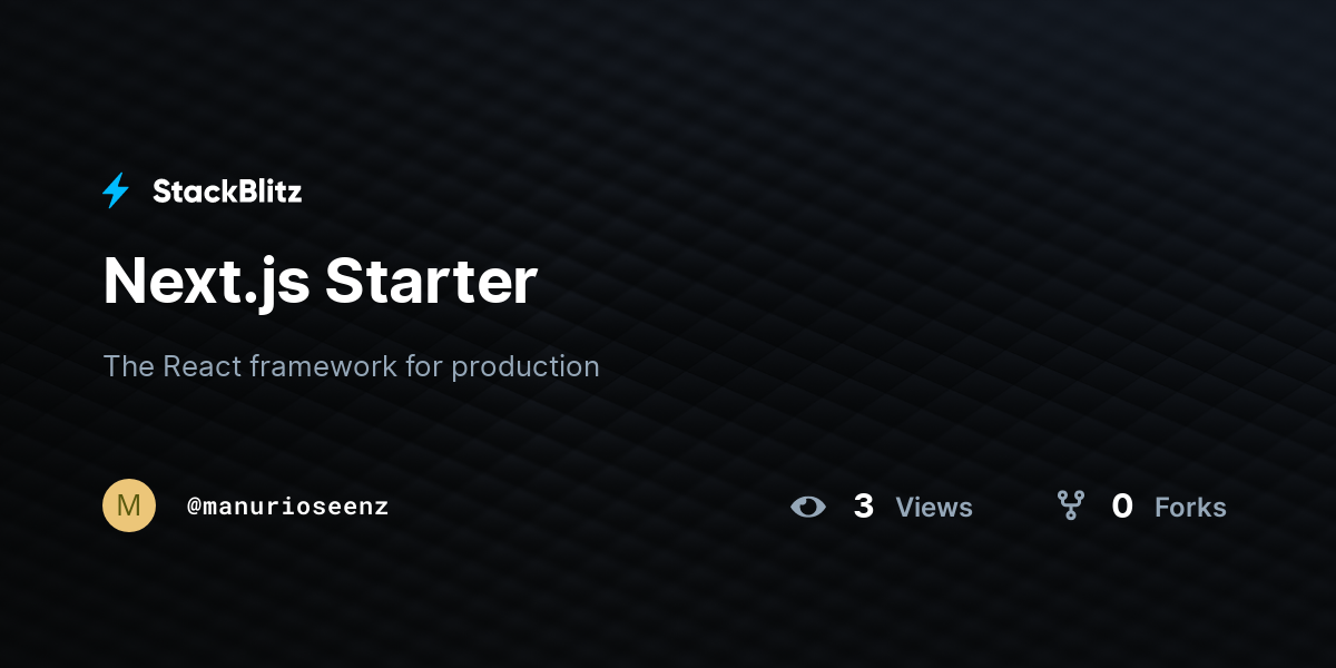 Next.js Starter - StackBlitz