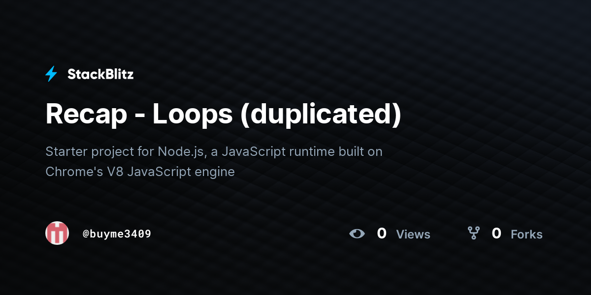 Recap - Loops (duplicated) - StackBlitz