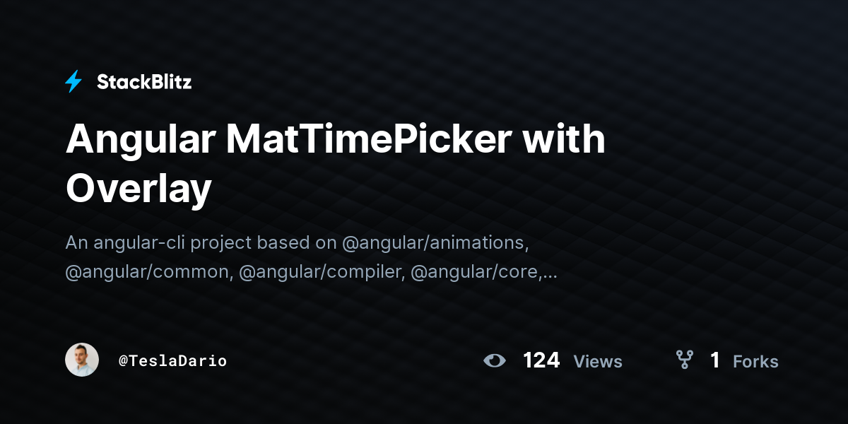 Angular MatTimePicker with Overlay - StackBlitz