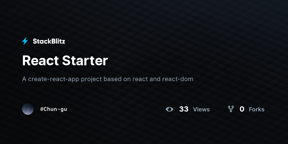 React Starter - StackBlitz