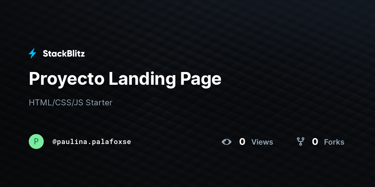 Proyecto Landing Page - StackBlitz
