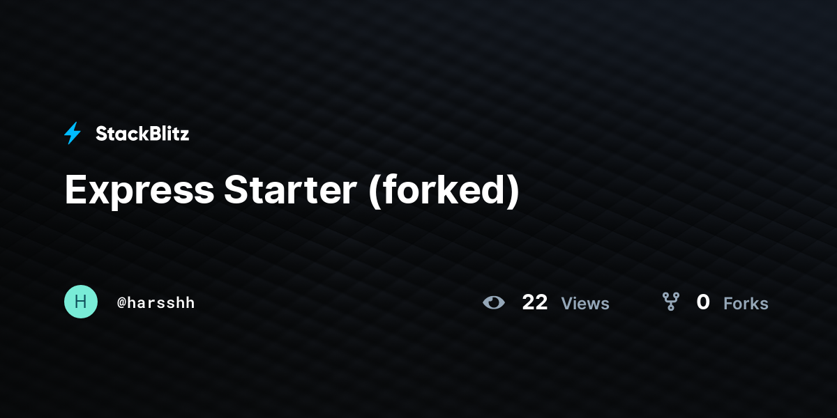 Express Starter (forked) - StackBlitz