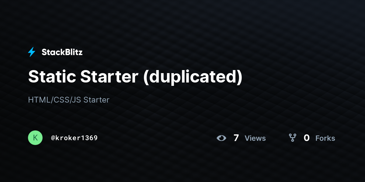 Static Starter (duplicated) - StackBlitz