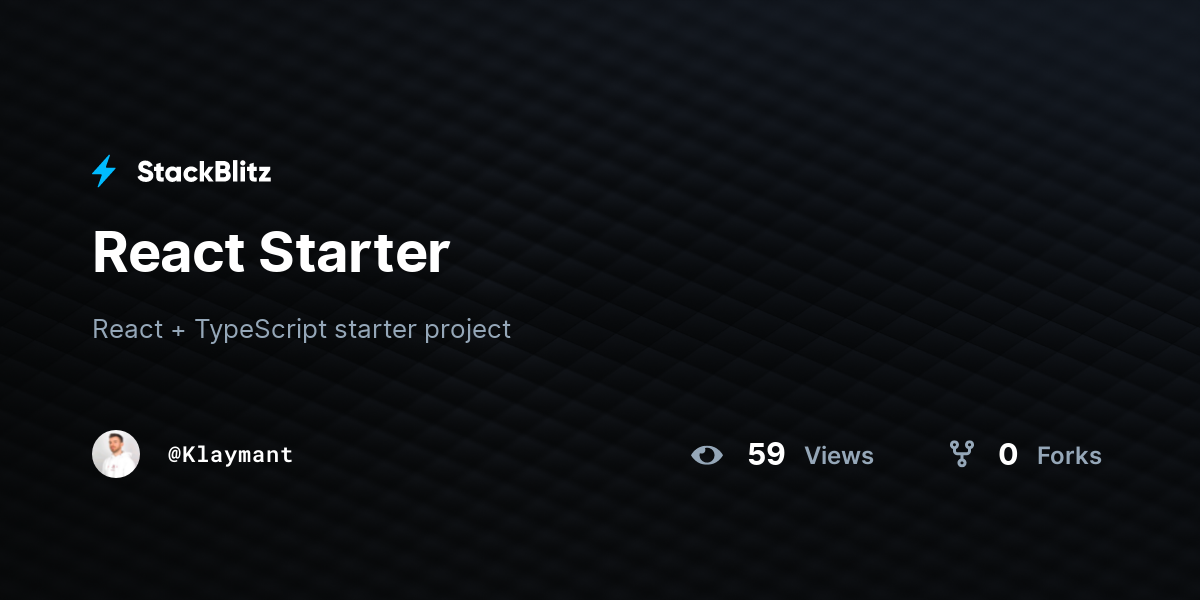 React Starter - StackBlitz