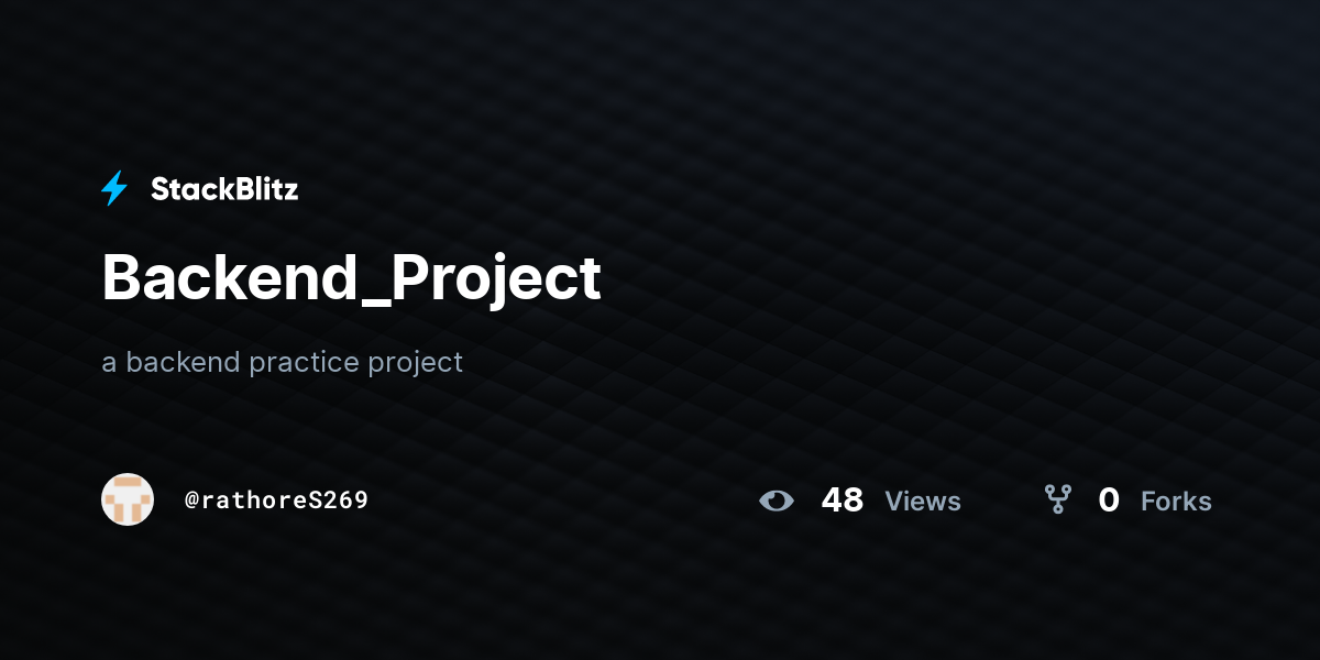 Backend_Project - StackBlitz