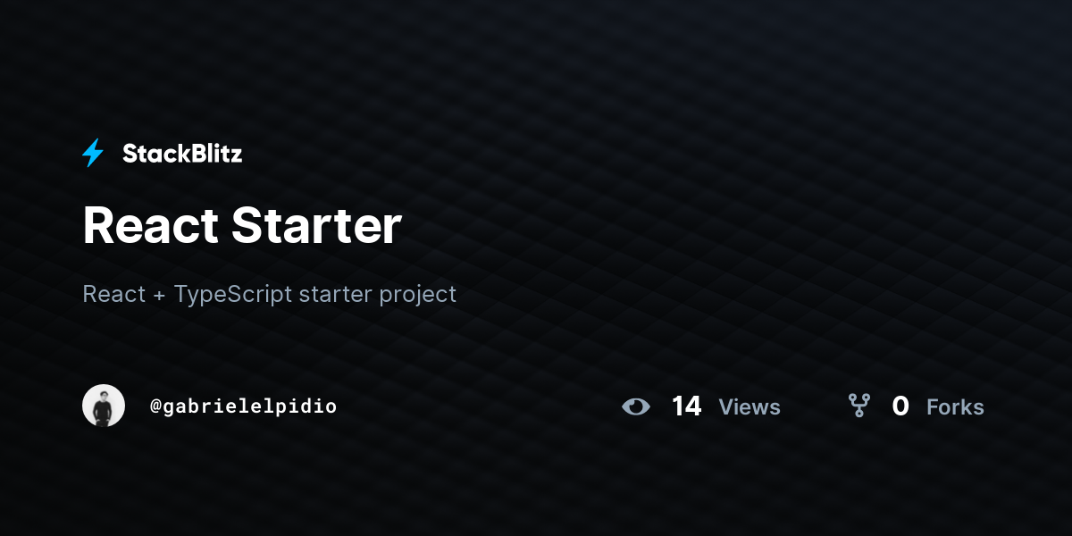 React Starter - StackBlitz
