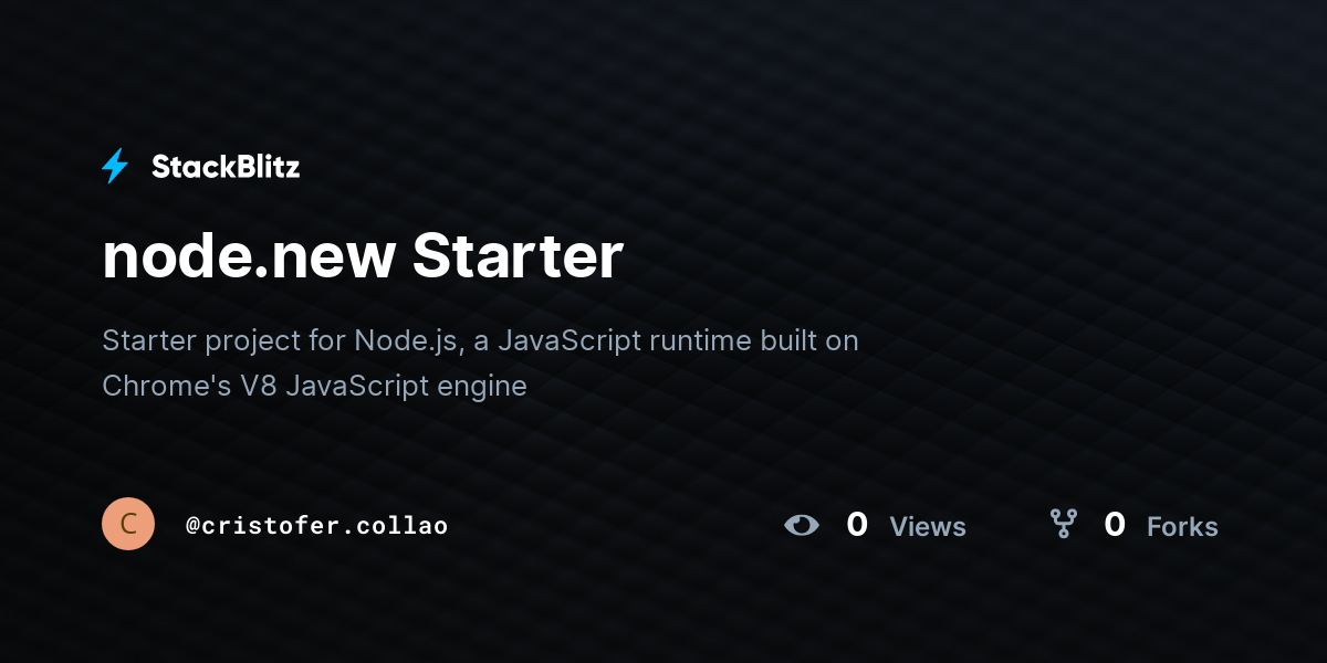 node.new Starter - StackBlitz