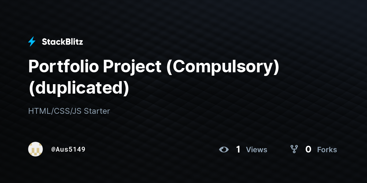 Portfolio Project (Compulsory) (duplicated) - StackBlitz