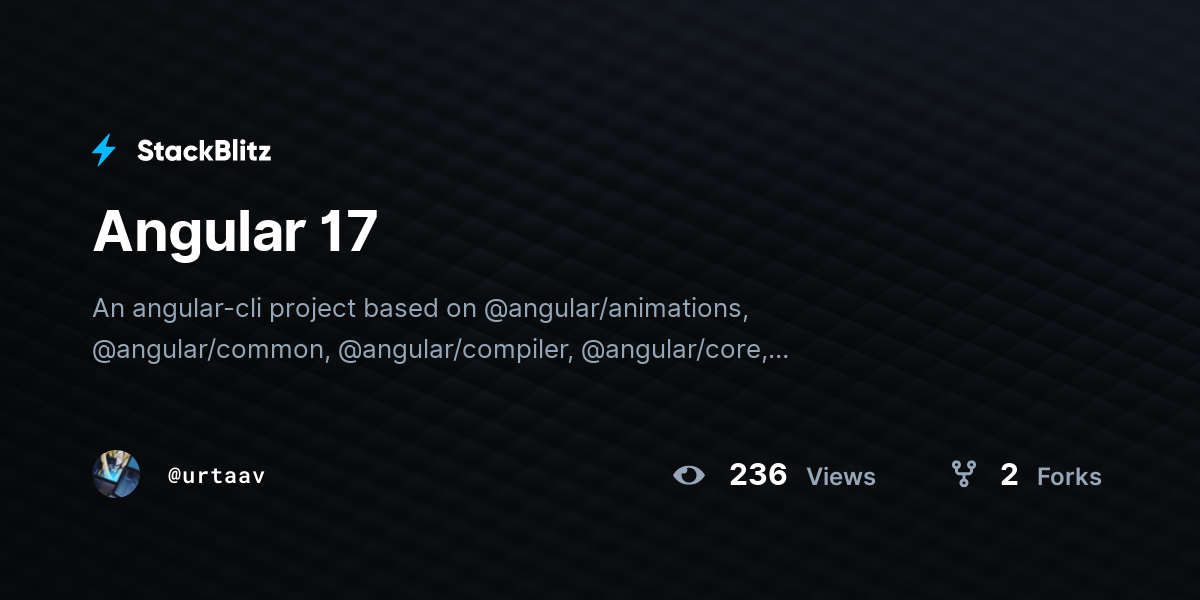 Angular 17 - StackBlitz