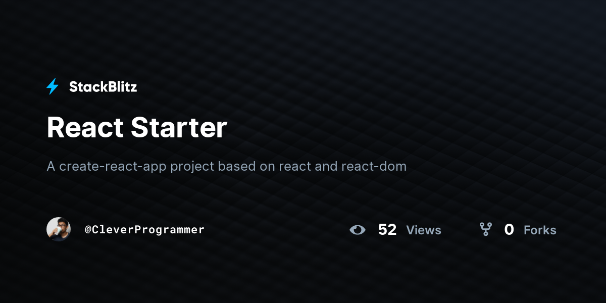 React Starter - StackBlitz
