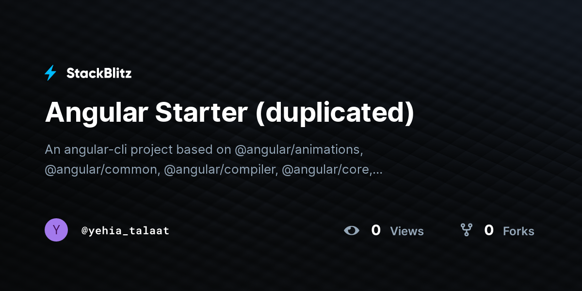 Angular Starter (duplicated) - StackBlitz