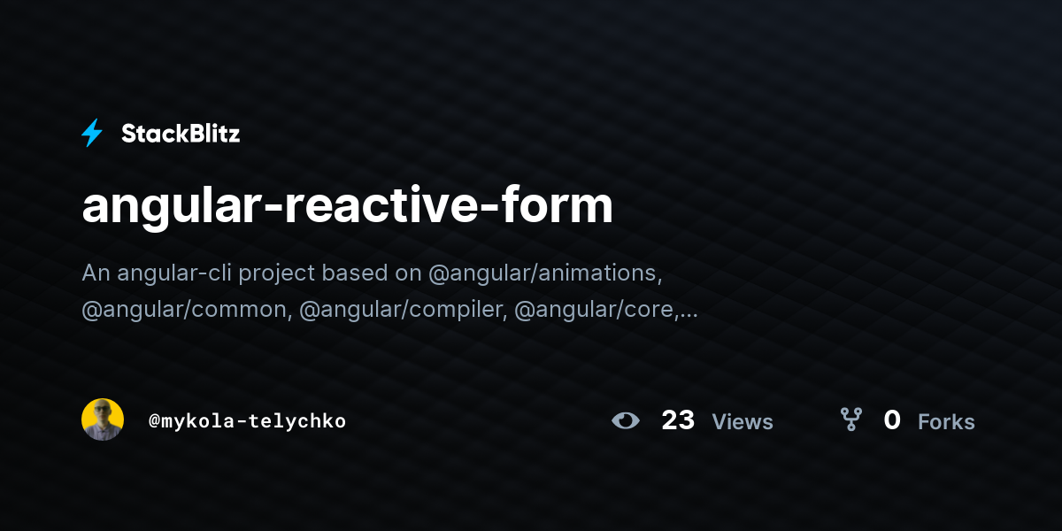 angular-reactive-form - StackBlitz