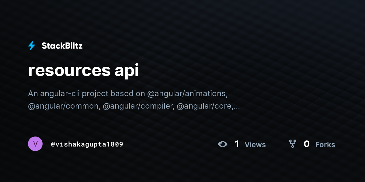 resources api - StackBlitz