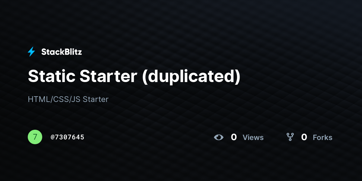 Static Starter (duplicated) - StackBlitz