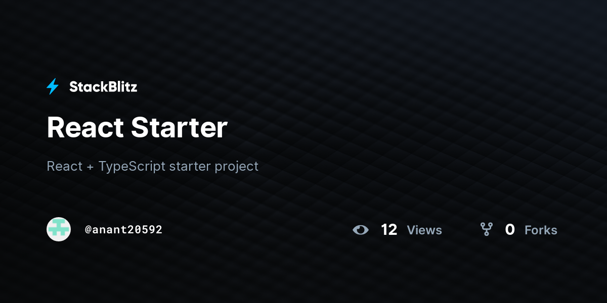 React Starter - StackBlitz