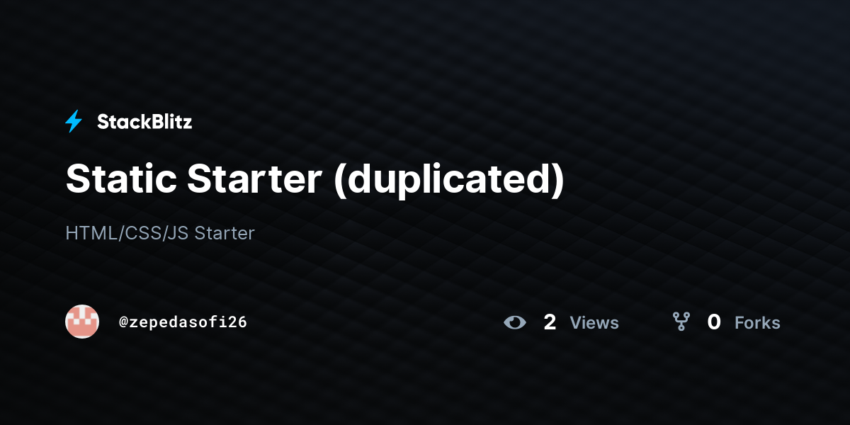 Static Starter (duplicated) - StackBlitz