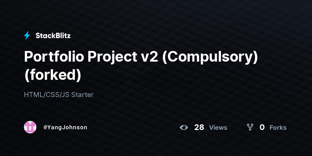 Portfolio Project v2 (Compulsory) (forked) - StackBlitz