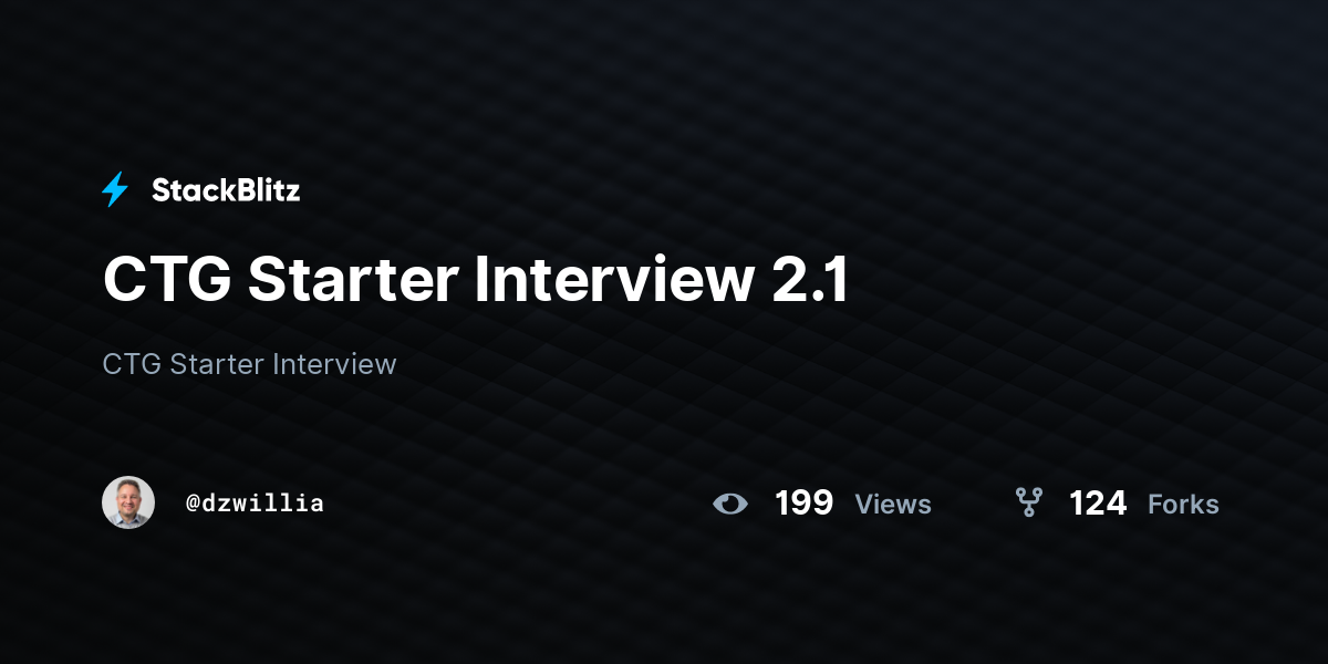 CTG Starter Interview 2.1 - StackBlitz