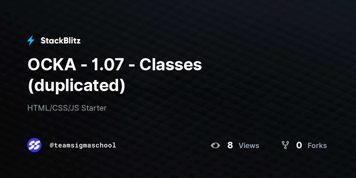 OCKA - 1.07 - Classes (duplicated) - StackBlitz
