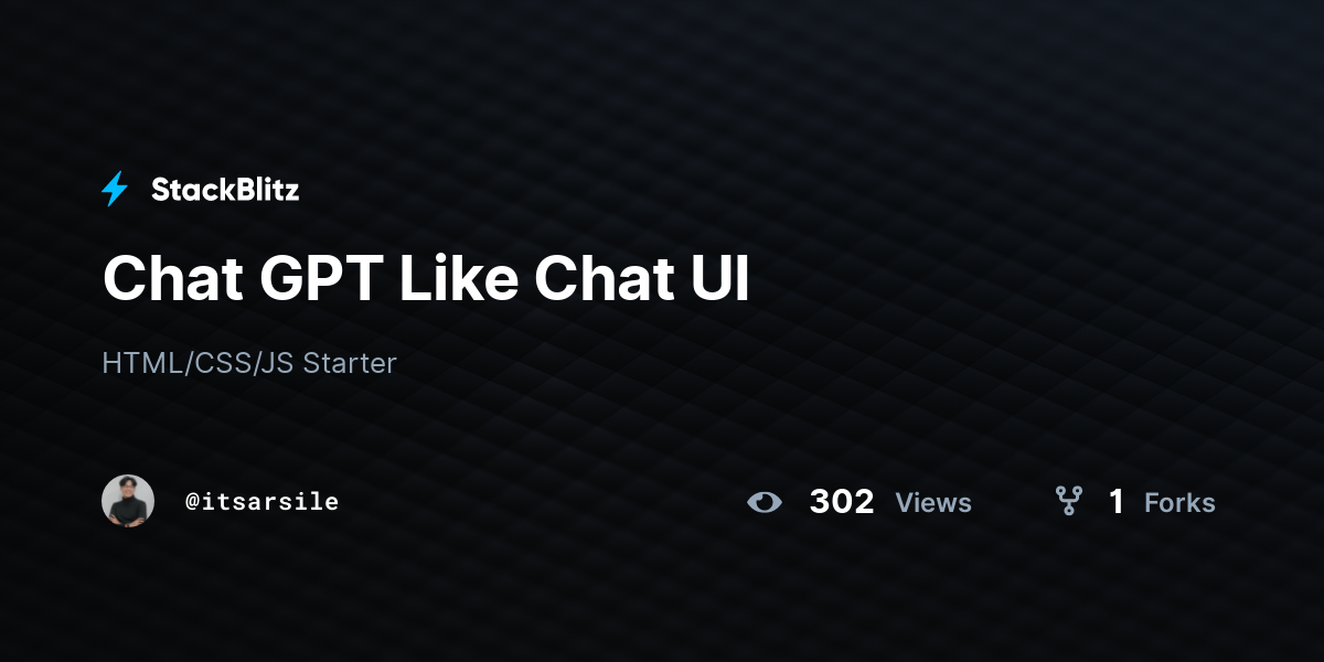 Chat GPT Like Chat UI - StackBlitz