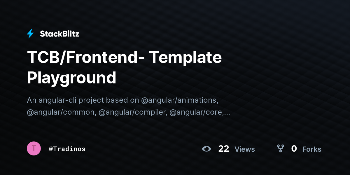 TCB/Frontend- Template Playground - StackBlitz