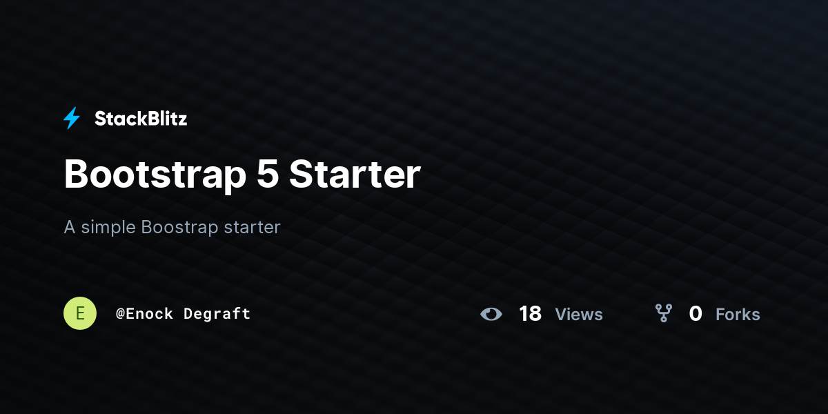 Bootstrap 5 Starter - StackBlitz