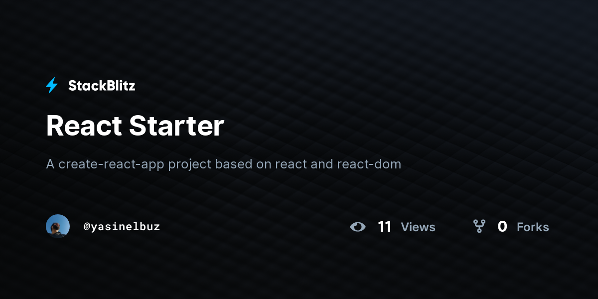 React Starter - StackBlitz