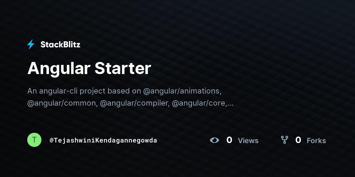 Angular Starter - StackBlitz