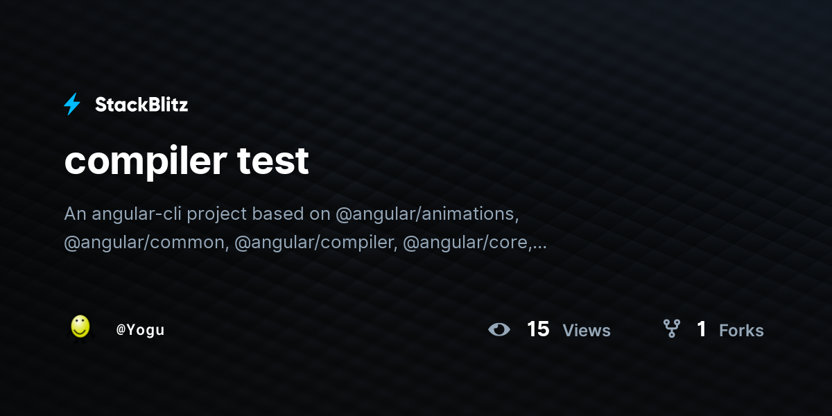 Compiler test stackblitz