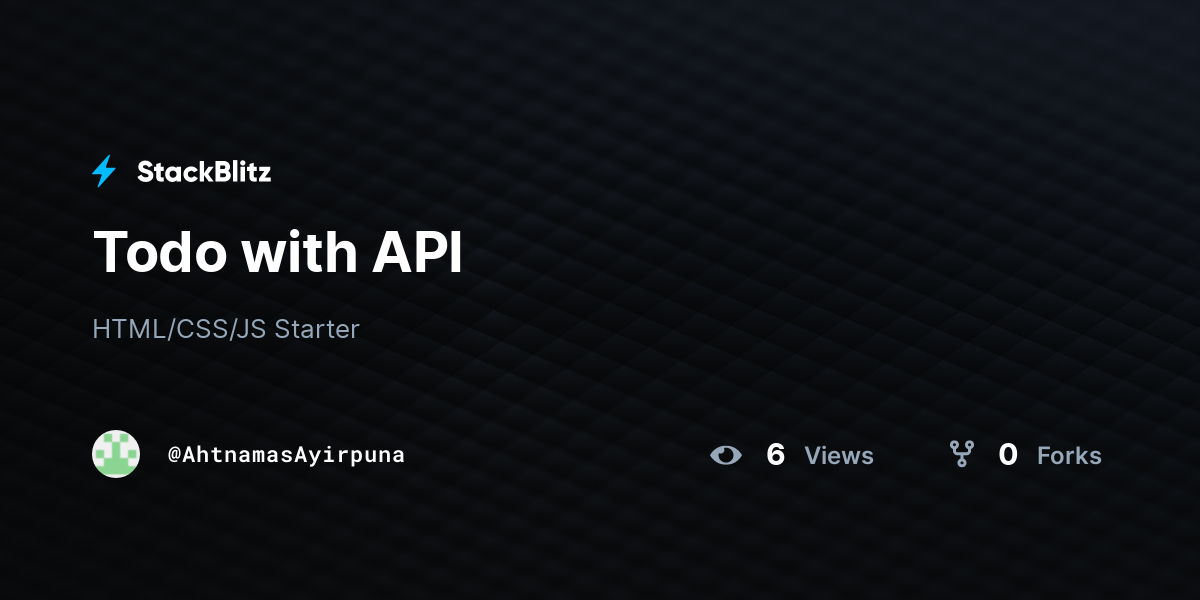 Todo with API - StackBlitz