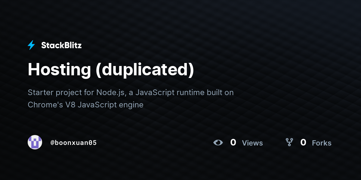 Hosting (duplicated) - StackBlitz