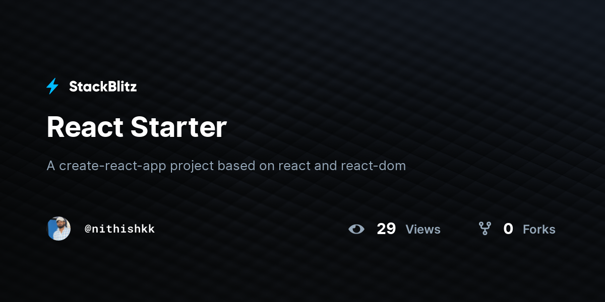 React Starter - StackBlitz