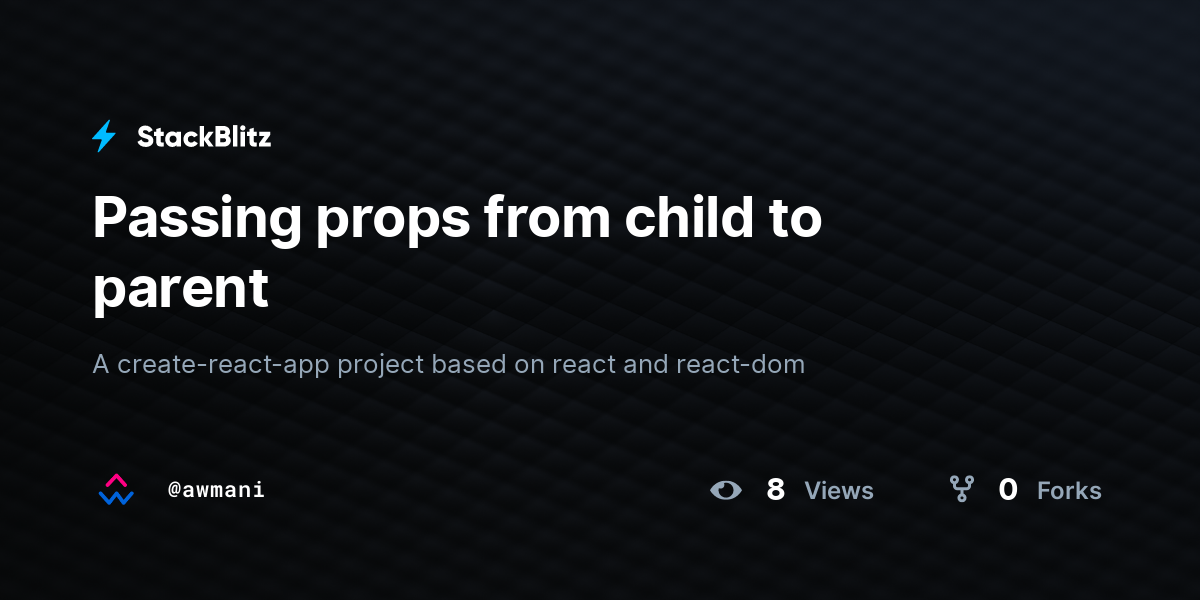 Passing props from child to parent - StackBlitz