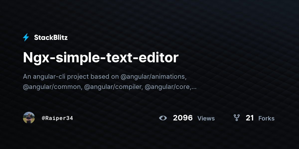 Ngx-simple-text-editor - StackBlitz