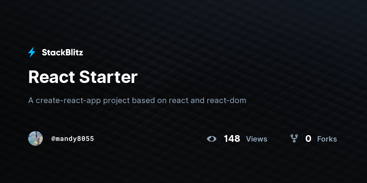 React Starter - StackBlitz