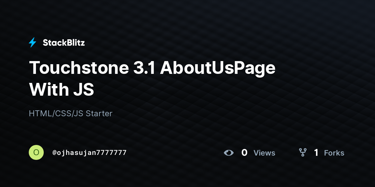Touchstone 3.1 AboutUsPage With JS - StackBlitz