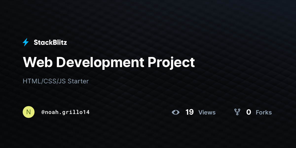 Web Development Project - StackBlitz