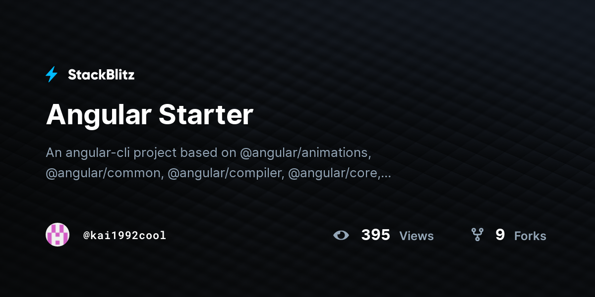 Angular Starter - StackBlitz