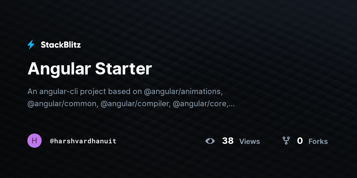 Angular Starter - StackBlitz