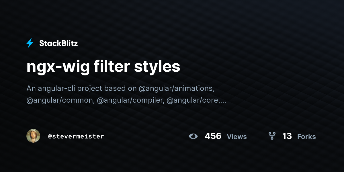 ngx-wig filter styles - StackBlitz