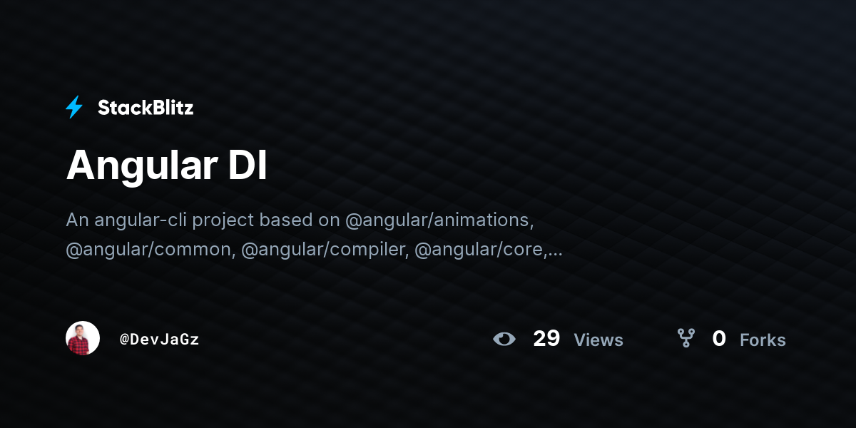 Angular DI - StackBlitz