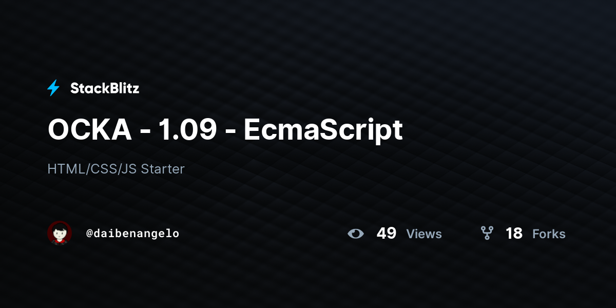 OCKA - 1.09 - EcmaScript - StackBlitz