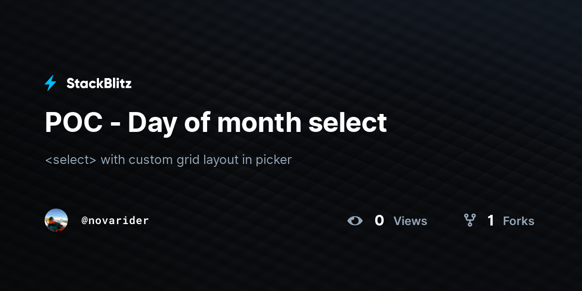 POC - Day of month select - StackBlitz
