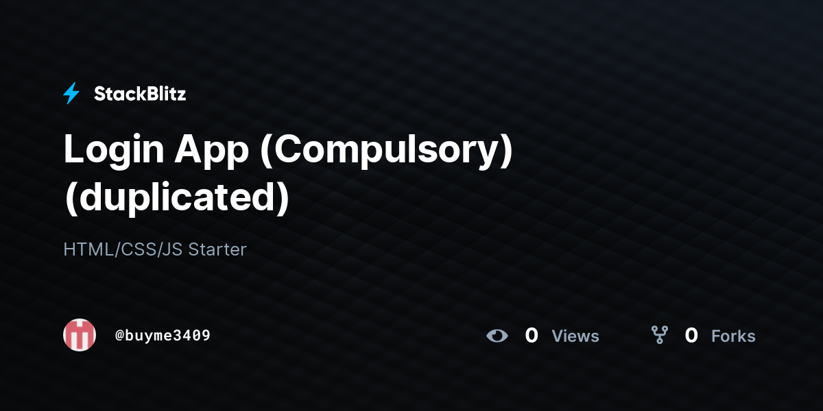 Login App (Compulsory) (duplicated) - StackBlitz