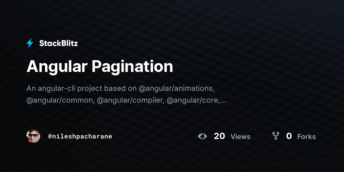 Angular Pagination - StackBlitz
