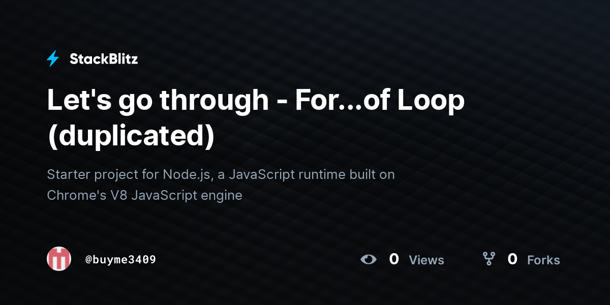 Let's go through - For...of Loop (duplicated) - StackBlitz